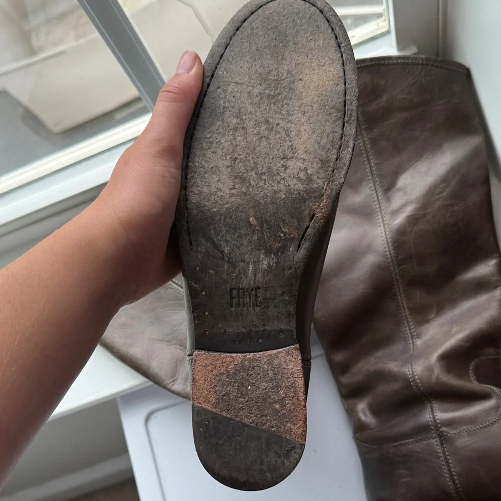 Frye Brown Leather Riding Boots - Picture 4 of 6